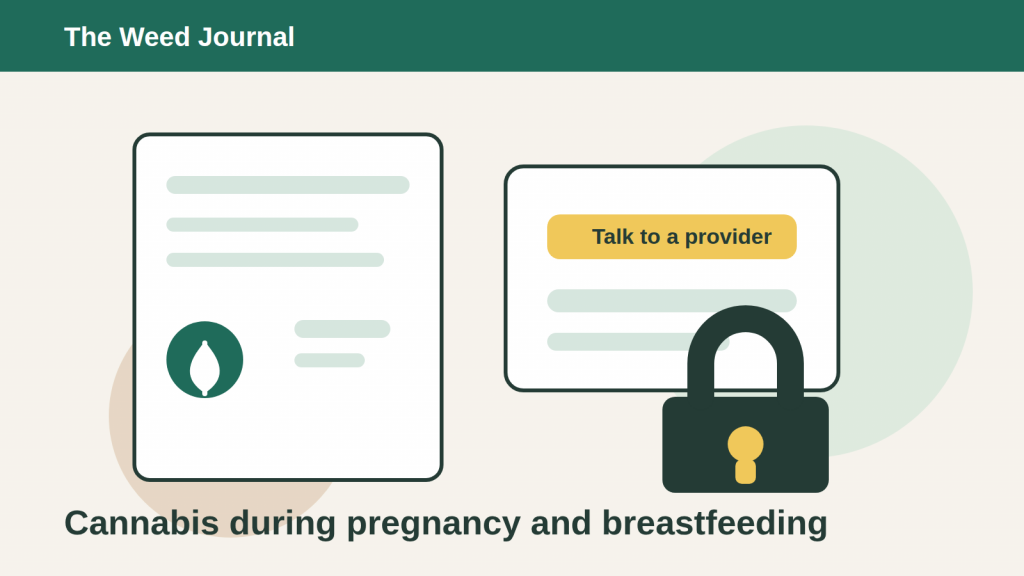 Editorial illustration for a Canada guide about avoiding cannabis during pregnancy and breastfeeding.