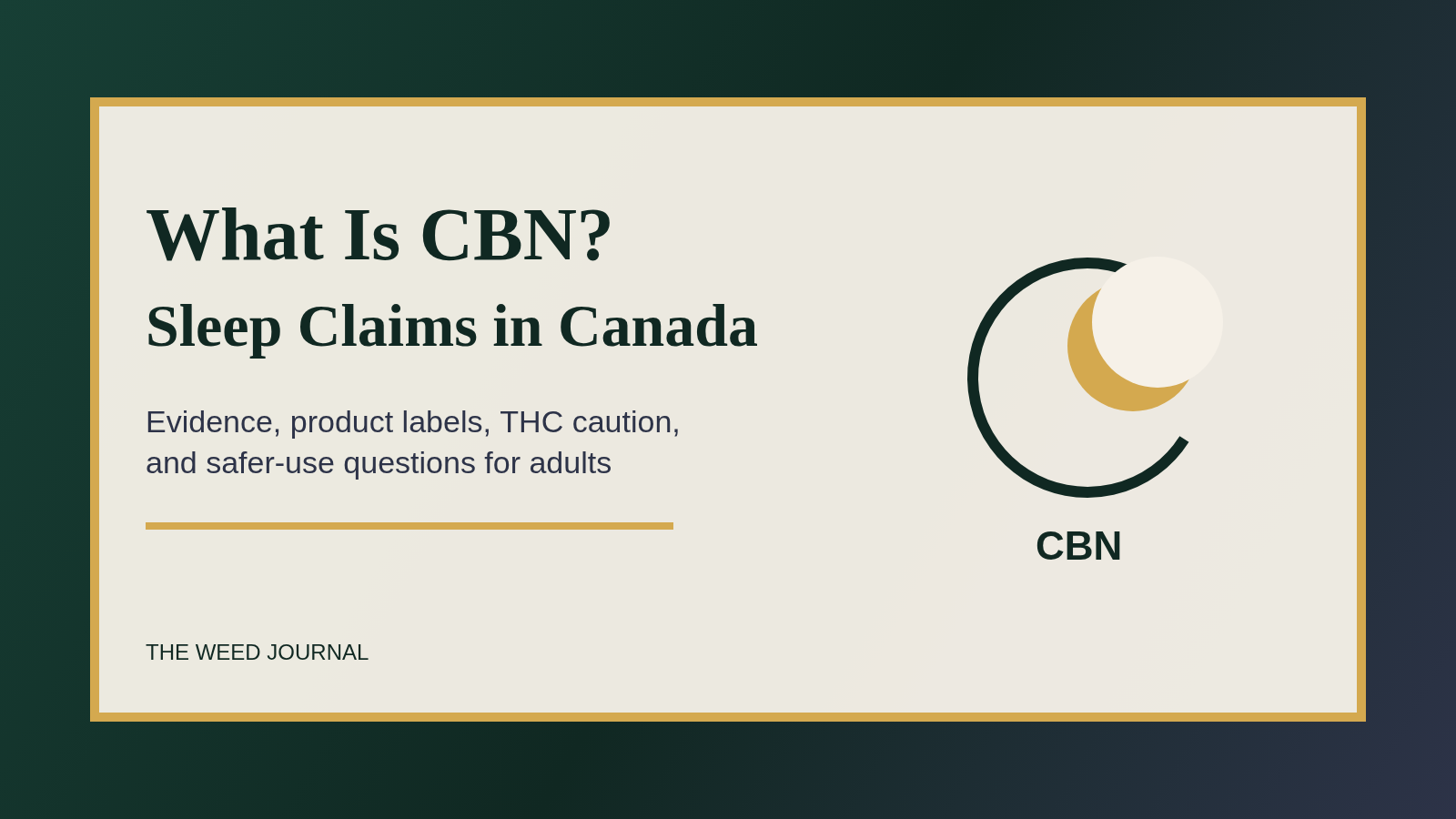 What Is CBN? Sleep Claims, Evidence, and Safer Use in Canada